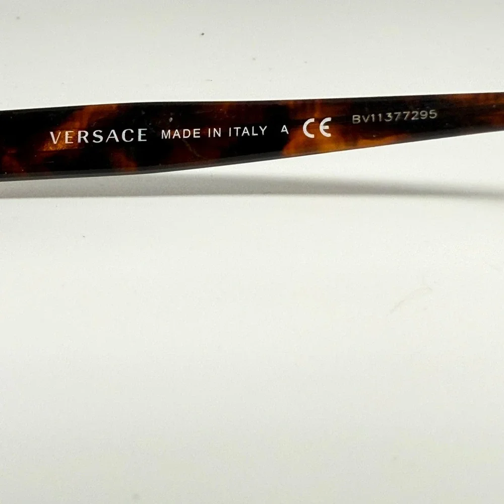 Versace 1222 1344 Gold Tortoise Greca Semi Rimless Eyeglass Frames  53-17-140